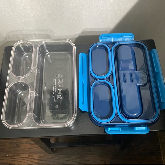 Built Weight Watchers 3 Compartment Lunch Container Snap On Top With Silverware - Picture 10 of 12